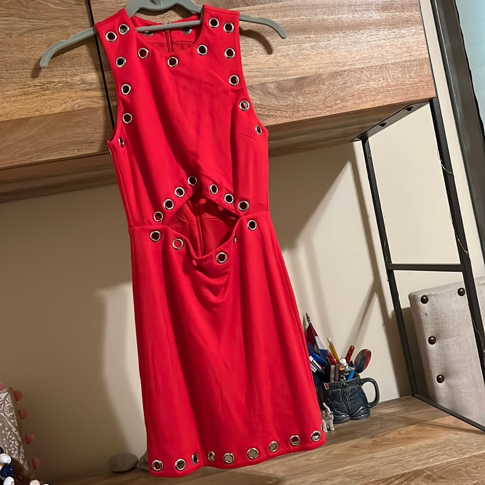 Red Mini studded BodyCon Dress — NBD from Revolve